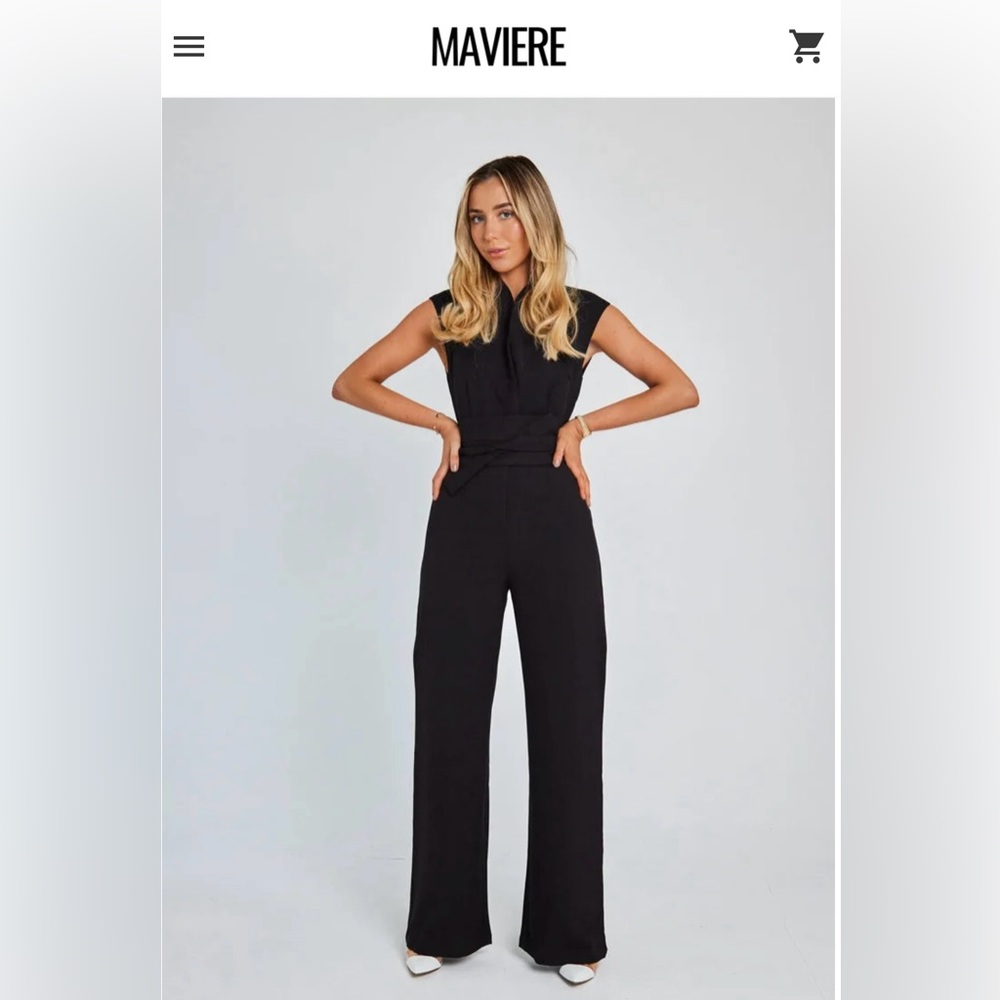 MAVIERE jumpsuit with wide tie belt. NWOT.